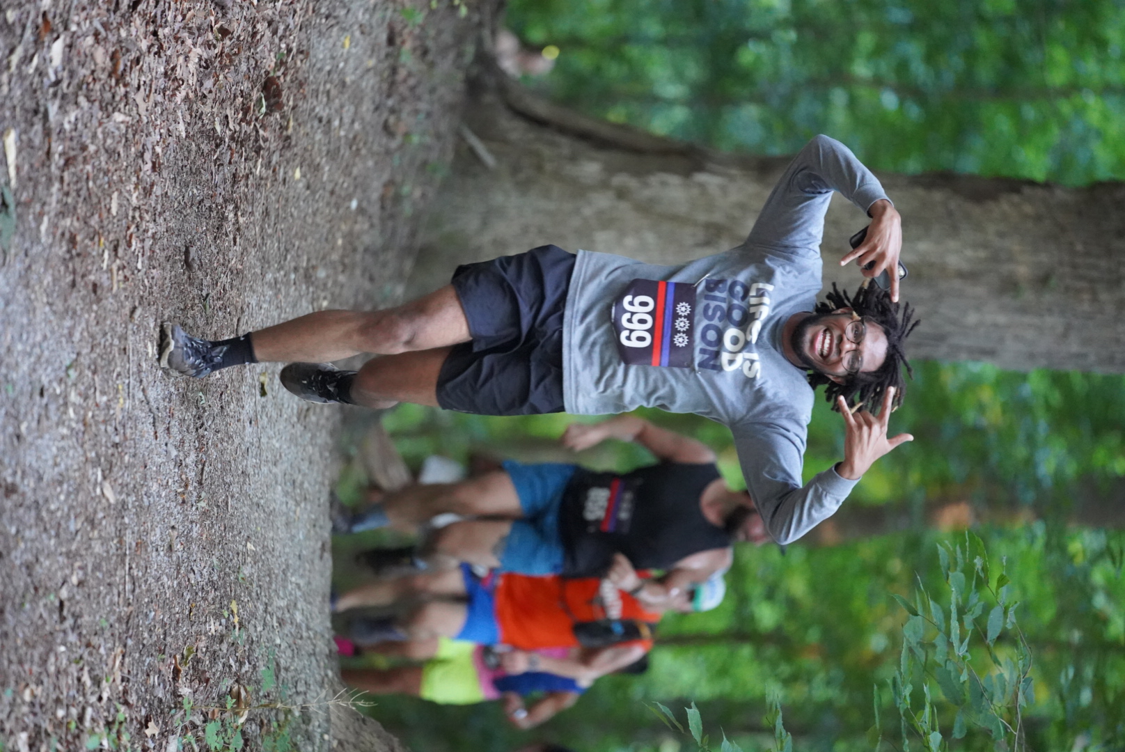 Christen running a race